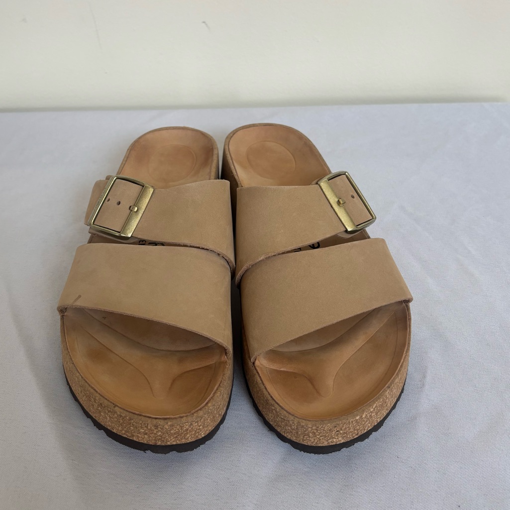 Birkenstock Papillio Almina Sandals Platforms Sandcastle Size 5 Eu 36